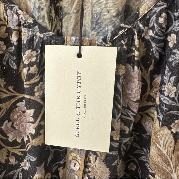 Spell & The Gypsy Balloon Sleeve Oasis Blouse In Nightshade - Picture 3 of 5